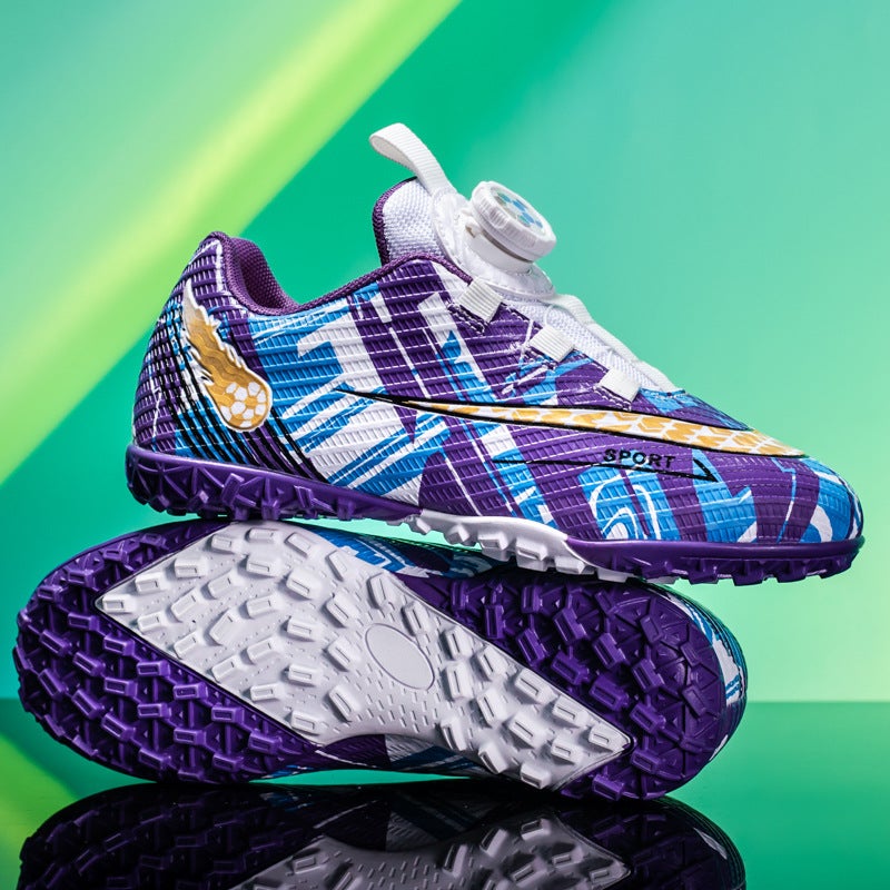 Rotating Button Low-Top Football Shoes Men'S Broken Nails Tf Children'S Girls Short Nails Student Training Children'S Football Shoes - Image 1