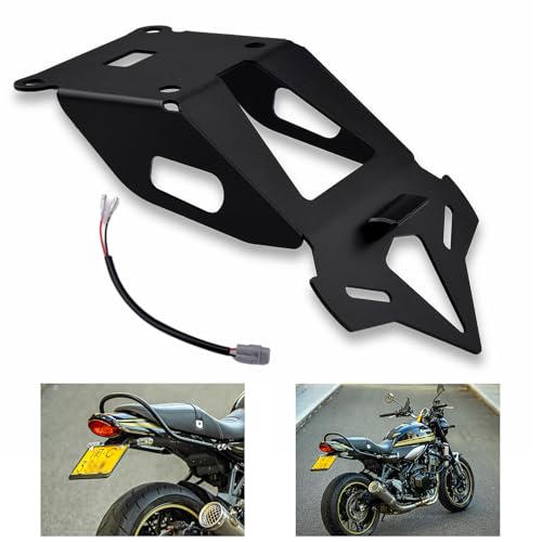 LEDISHUN Motorcycle Tidy Tail Fender Eliminator License Plate Bracket Holder with LED License plate light Fit For Kawasaki Z900RS z900 rs Z900RS Cafe 20172024 Compatible with OEM Turn Signal Light - Image 1