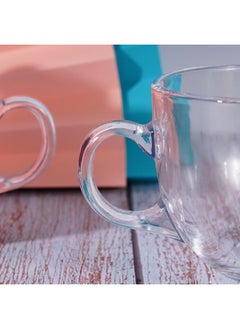 Generic Breakfast Milk Glass Cup With Handle Bubble Oatmeal Home Coffee Cup Creative Transparent Cup Advertising Gift Cup-Color:Milk Cup Two Sets A Box Of 30 Sets-Capacity:401-500ml  - Image 3