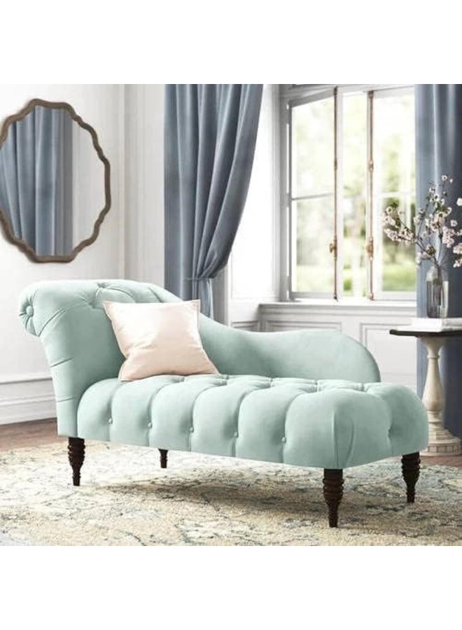 Generic Elegant Velvet Tufted Chaise Lounge Traditional Deewan for Luxurious Living Spaces (Blue)  - Image 5