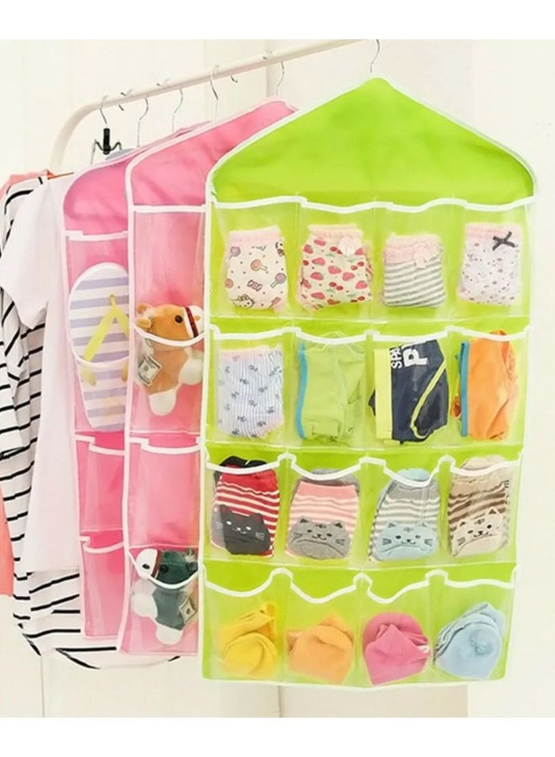 DubaiGallery Right traders Multifunction 16 Pockets Socks Shoe Toy Underwear Sorting Storage Bag Door Wall Hanging Closet Organizer  - Image 3