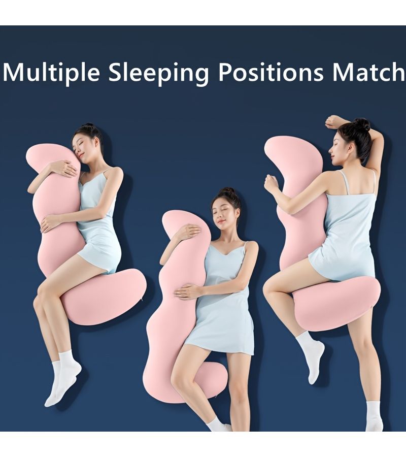 Blue Long Body Pillow Striped Cooling Leg Pillow for Pregnant Women Elderly with Removable Cover Side Sleeping Comfort - Image 2