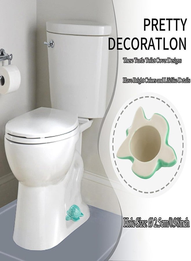 AKV Cute Turtle Toilet Bolt Caps Ceramic Sea Turtle Toilet Bolt Covers Decorative, Set of 2 Toilet Screw Cover Caps, Toilet Caps for Bottom of Toilet, Toilet Bowl Caps for Bolts Bathroom Decor (A) - Image 5