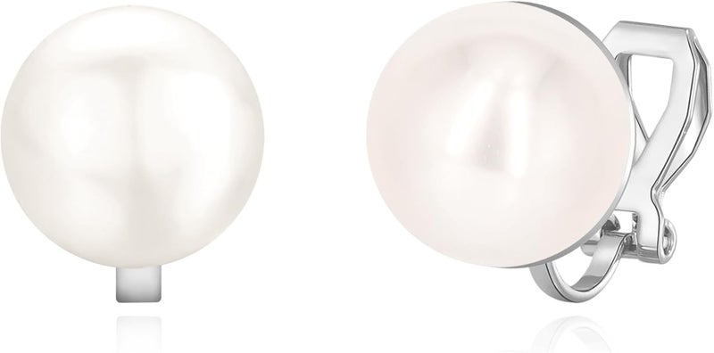 YOQUCOL Simulated Freshwater Pearl Clip On Earrings Not Pierced Elegant Stud Jewelry For Women - Image 1