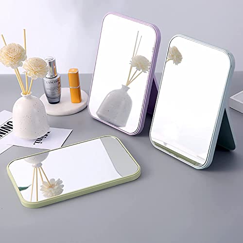 Mockery Multi-use Makeup Mirror, Foldable Simple Portable Princess Square Mirror Table Makeup Cosmetic Mirror for Women (Blue) - Image 4