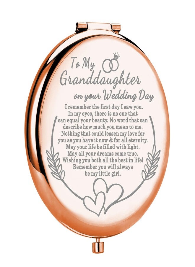 MYOSPARK to My Granddaughter On Wedding Day Gift Compact Makeup Mirror Granddaughter Gifts from Grandma Pocket Mirror (to Granddaughter Mirror) - Image 1