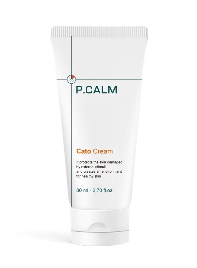 P.CALM كريم الوجه النباتي كاتو خفيف الوزن غير لزج ترطيب مكثف مرطب عميق للوجه غير دهني لتقوية الحاجز للبشرة الحساسة والجافة والمعرضة لحب الشباب والدهنية من بي.كالم للعناية بالبشرة الكورية - Image 1