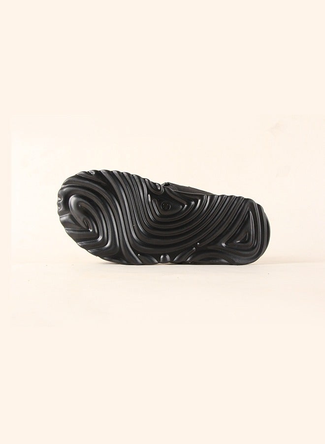 BOTELI 40-45 Big Size Men's Black Velcro Sandals - Airy Design Lightweight Soft Sole For Beach Sports & Casual Use - Image 4