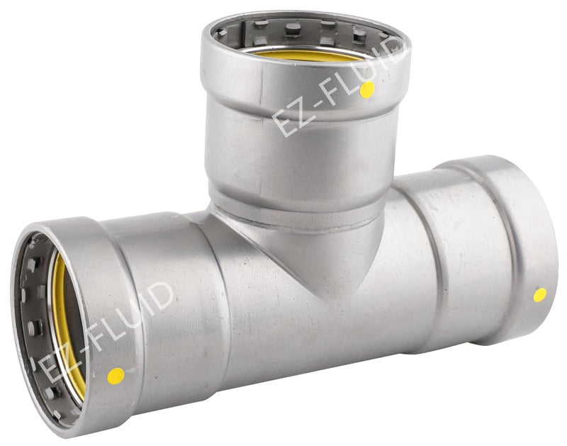 EZ-FLUID 1Pk PressKingG 1 Press x Press Gas Carbon Steel TEE Fitting HNBR Seal Ring Fits Mega Type Press Gas Fitting Connection For Steel Gas Pipe CSA Certified CommercialResidential - Image 2