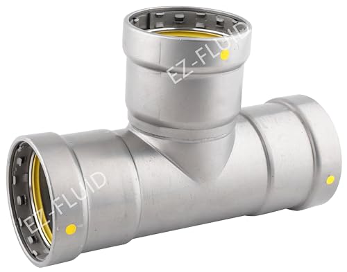EZ-FLUID 1Pk PressKingG 1 Press x Press Gas Carbon Steel TEE Fitting HNBR Seal Ring Fits Mega Type Press Gas Fitting Connection For Steel Gas Pipe CSA Certified CommercialResidential - Image 1