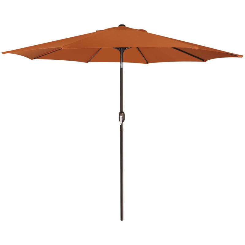 Blissun 9FT Patio Umbrella, Outdoor Table Umbrella, Yard Umbrella, Market Umbrella with 8 Sturdy Ribs, Push Button Tilt and Crank, Rust - Image 1