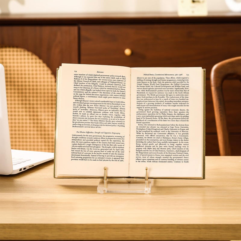 RattanView Acrylic Easel Book Stand 4 x 6 x 6 Inch for Display Clear Plate Stand with Adjustable Gold-toned Hardware Easel Plate Picture Display Holder for Cookbook Picture Frame Magazine - Image 4