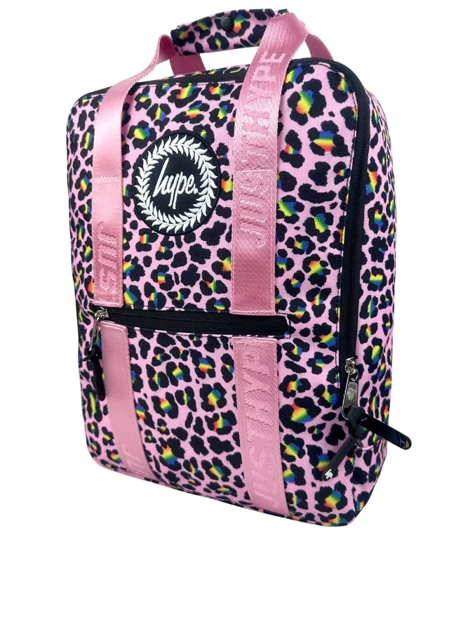 JUST HYPE Boxy Backpack - Pink Disco Leopard