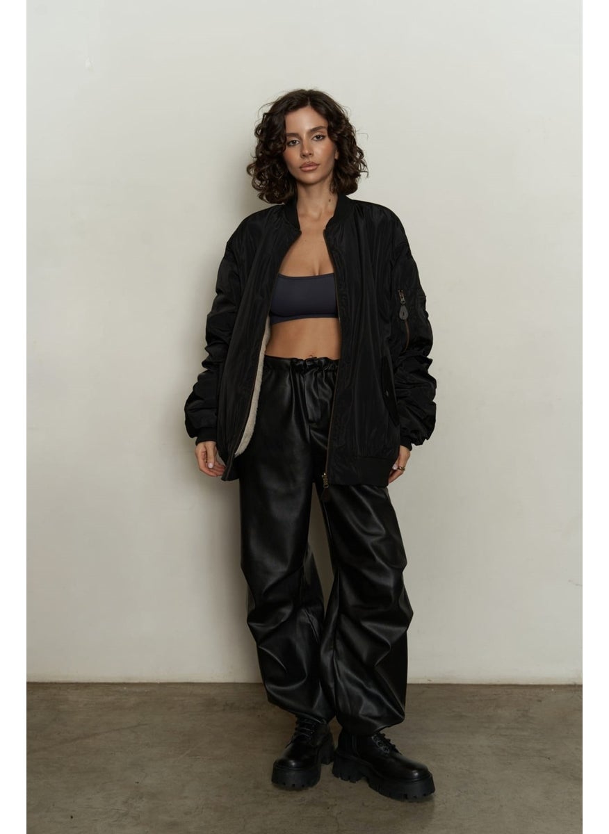 Mai Collection Black Reversible Coat  - Image 3