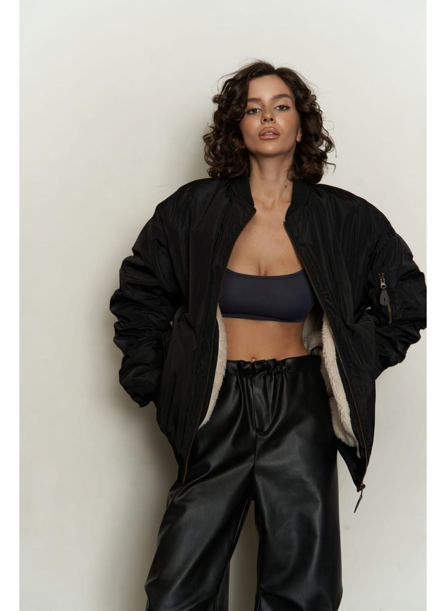 Mai Collection Black Reversible Coat  - Image 4