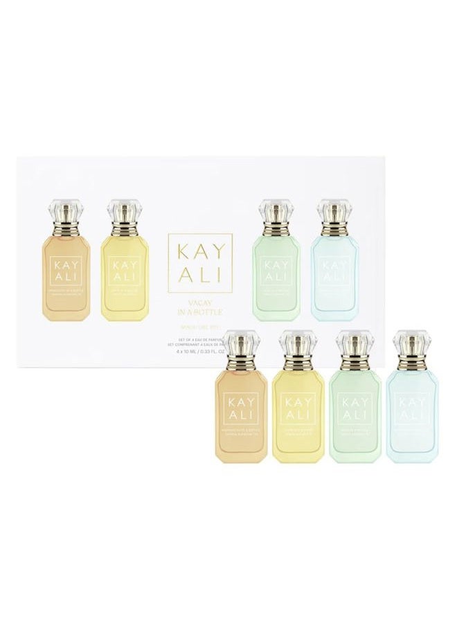 VACATION IN A BOTTLE Mini Perfume Set - four deluxe mini scents, Clear