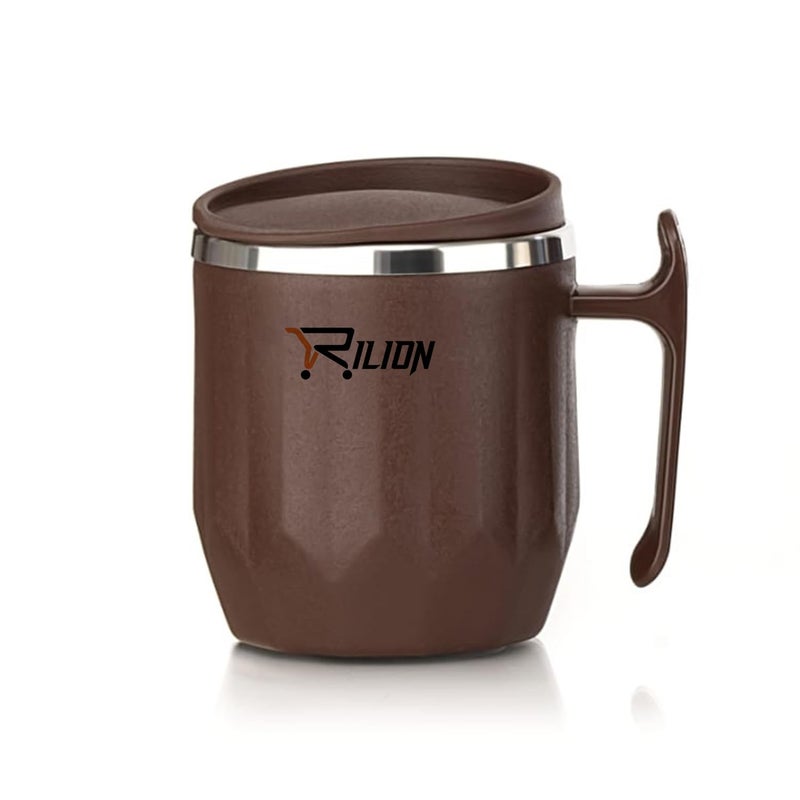 RILION Coffee Mug with Lid Insulated Stainless Steel for Tea Milk Mug Inner Stylist Double Wall Cup for Home & Office Use, Mugs to Gift to Best Friend, Tea Mugs Pack of 1 Pcs - Image 4