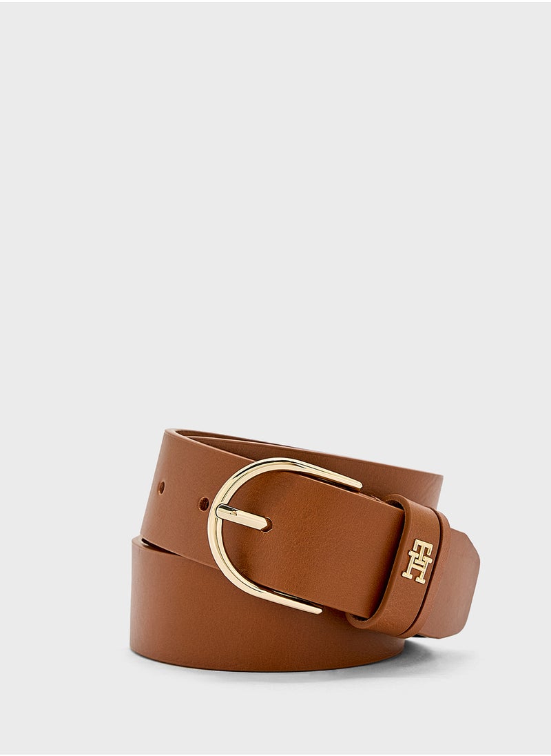 TOMMY HILFIGER - Logo Detail Allocated Buckle Hole Belt - Image 1