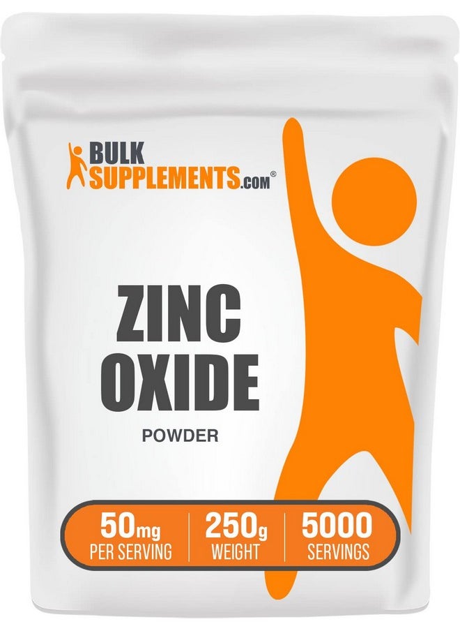 بالك سابلمنتس مسحوق أكسيد الزنك من BulkSupplements.com - زنك 40 مجم، مكمل أكسيد الزنك، مسحوق الزنك لدعم المناعة - خالٍ من الجلوتين، 50 مجم لكل وجبة، 250 جم (8.8 أونصة) (عبوة من قطعة واحدة)  - Image 1