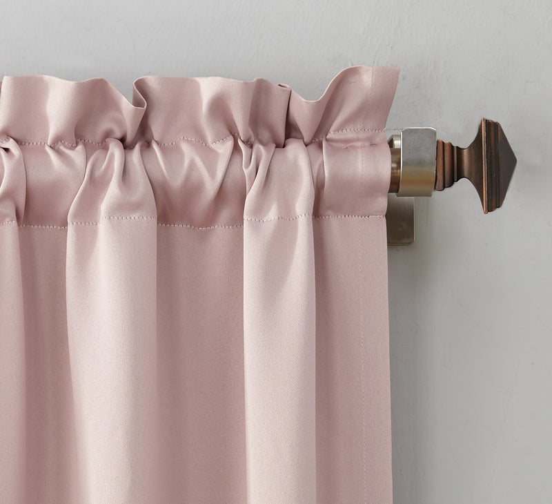 Sun Zero Easton Energy Saving Blackout Rod Pocket Curtain Panel, 40" x 63", Blush Pink - Image 2
