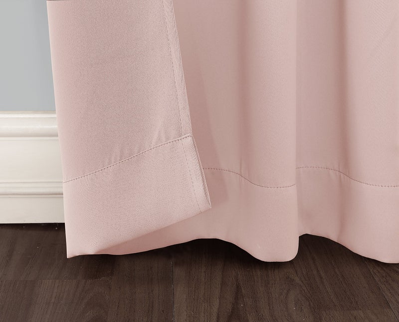 Sun Zero Easton Energy Saving Blackout Rod Pocket Curtain Panel, 40" x 63", Blush Pink - Image 3