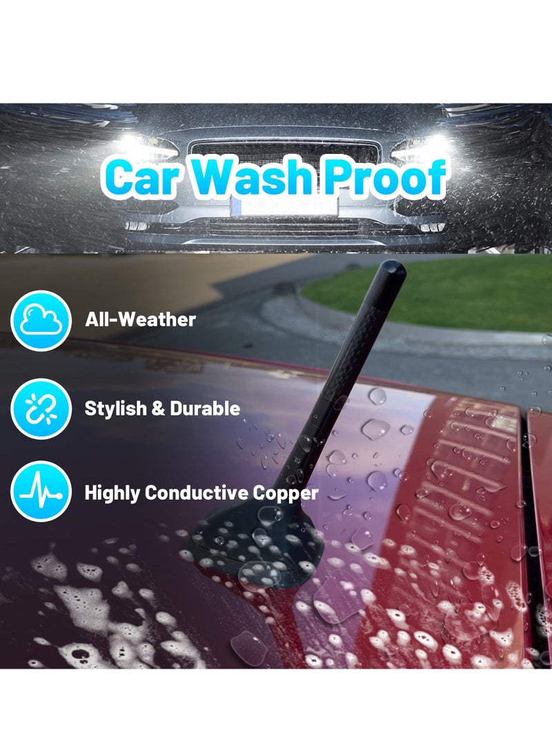 كابتن تيك Antenna for Ford Lincoln Mercury 2007-2018 AM FM Radio, 4.7" Carbon Fiber Stubby Aerial Mast for Truck Vehicle Car Wash Proof - Image 3