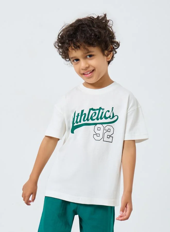ستايلي Styli Boys Athletics Print T-Shirt and Shorts Set