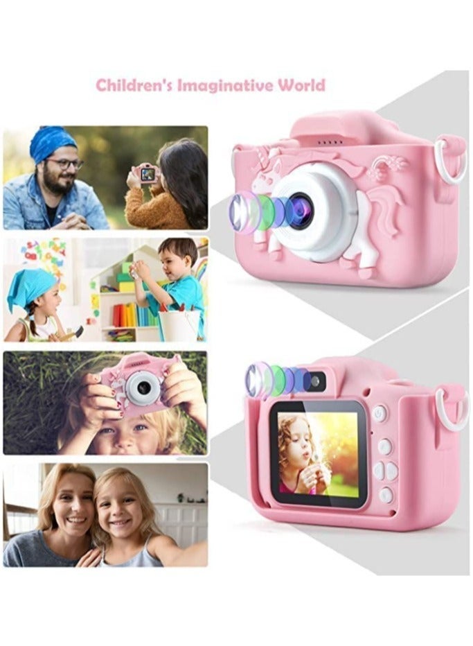 Kids Digital Camera: 20MP Dual Camera with Anti-Drop Design, Cartoon Selfie Feature, Video Camcorder, Games Included, 32GB Memory Card Supported—Perfect Birthday Gift - Image 4