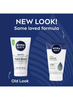NIVEA MEN Nivea Men Sensitive Face Wash with Vitamin E and Chamomile Extract, No Drying Alcohol, Gentle Face Wash for Men with Sensitive Skin, 5 Fl Oz Tube  - Image 2