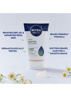 NIVEA MEN Nivea Men Sensitive Face Wash with Vitamin E and Chamomile Extract, No Drying Alcohol, Gentle Face Wash for Men with Sensitive Skin, 5 Fl Oz Tube  - Image 3