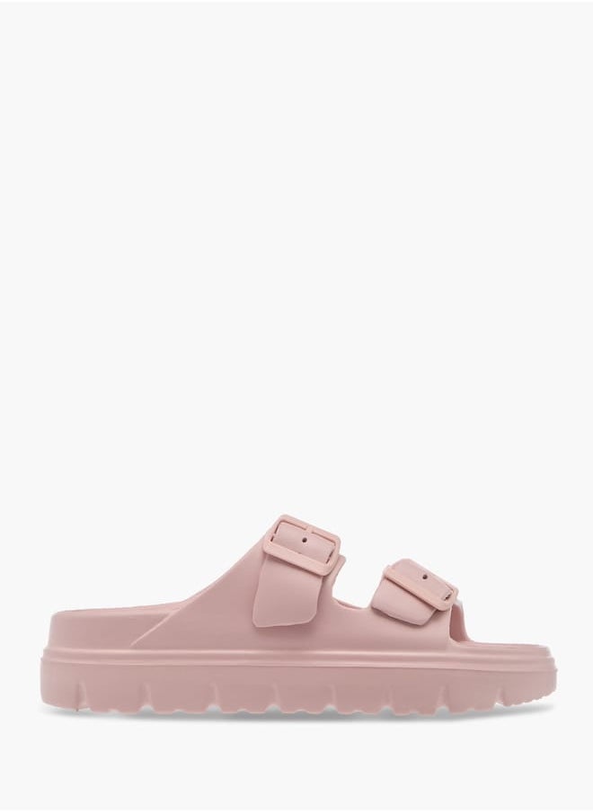 Celeste Womens Buckle Accent Slide Slippers With Slip-On Closure  - Image 1