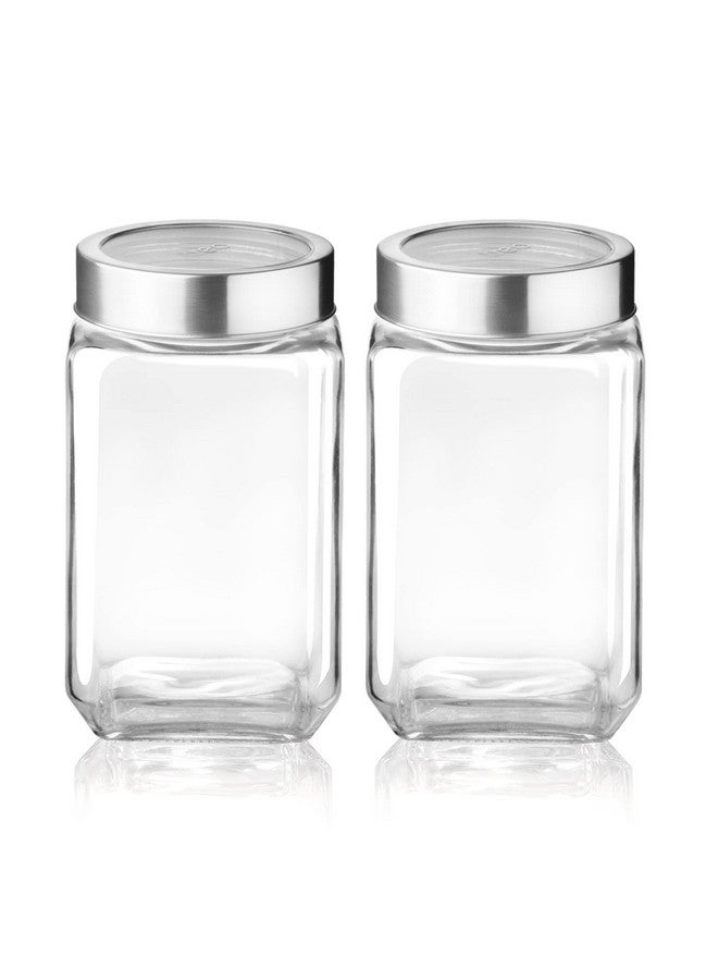 TREO تريو من ميلتون جرة تخزين زجاجية مكعبة، مجموعة من 2، سعة 800 مل لكل واحدة، شفافة | خالية من BPA | جرة تخزين | منظم مطبخ | وحدات | جرة متعددة الاستخدامات - Image 2