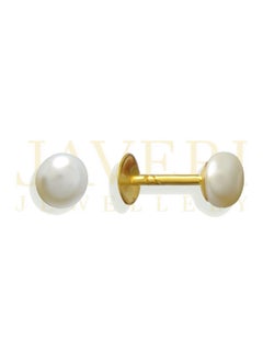 Javeri Jewellery خاتم دبوس الأنف من الذهب عيار 22 قيراط واللؤلؤ  - Image 2