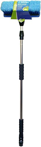 Carrand 93089 Flow-Thru 10" Wash Brush with 68" Aluminum Extension Pole , Black - Image 3