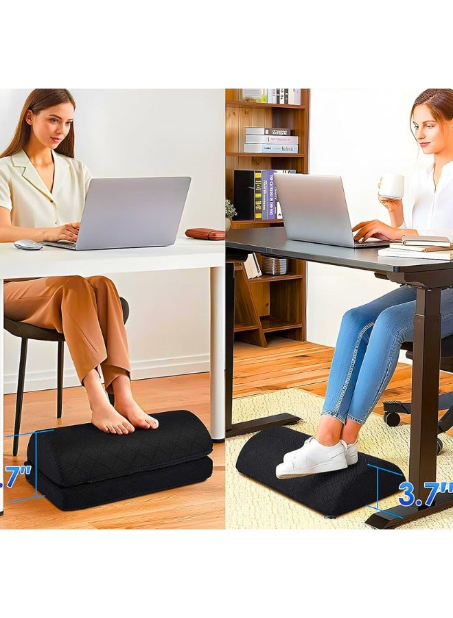 Chase Up Foot Rest for Under Desk at Work Adjustable Foam for Office and Home, Office Desk Accessories，Comfortable Footrest with 2 Adjustable Heights，Back & Hip Pain Relief (Black) - Image 2