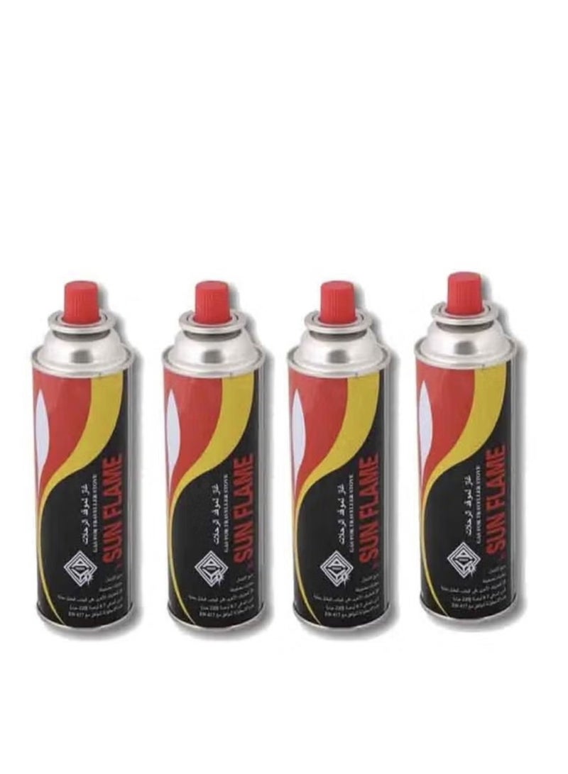 مجموعة موقد غاز تخييم محمولة مكونة من 4 قطع مع خرطوشة غاز البوتان - Image 2