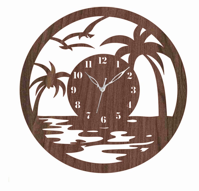ADK Wall Clock MDF Wood Modern Clock Trendy Silent NonTicking Battery Operated Wall Clocks for Living RoomHomeKitchenBedroomOfficeSchool Decor DN34 Brown 15 - Image 1