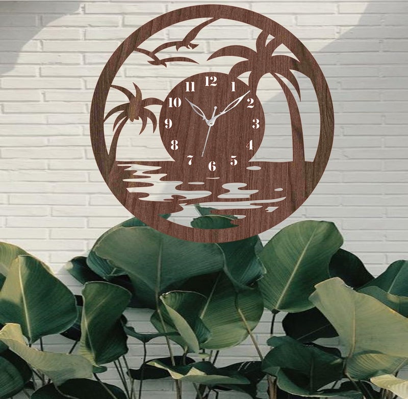 ADK Wall Clock MDF Wood Modern Clock Trendy Silent NonTicking Battery Operated Wall Clocks for Living RoomHomeKitchenBedroomOfficeSchool Decor DN34 Brown 15 - Image 4