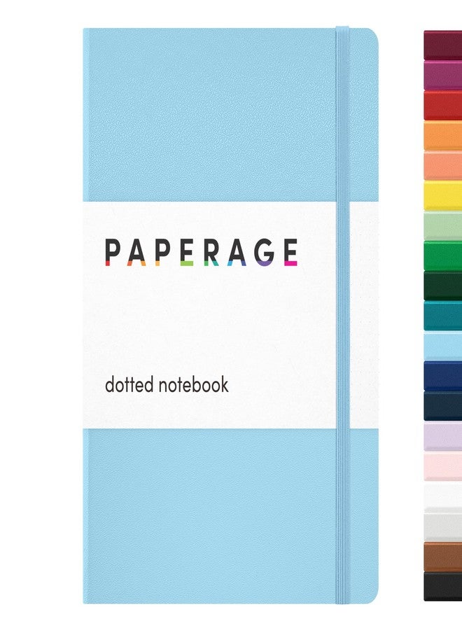 ببرج دفتر ملاحظات منقط من PAPERAGE (أزرق فاتح)، 160 صفحة، متوسط ​​5.6 بوصة × 8 بوصة - ورق سميك 100 جرام لكل متر مربع - دفتر ملاحظات ذو غلاف مقوى للعمل والمدرسة والتدوين الرصاصي - Image 1