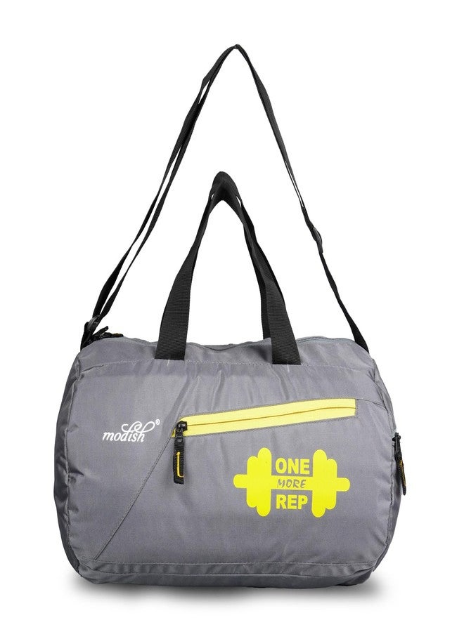 موديش حقيبة رياضية عصرية من البوليستر/حقائب رياضية للجنسين/حقيبة كتف للرجال والنساء/حمل ملحقات الصالة الرياضية/حقيبة لياقة بدنية/حقيبة رياضية وسفر/طقم رياضي (رمادي) - Image 1