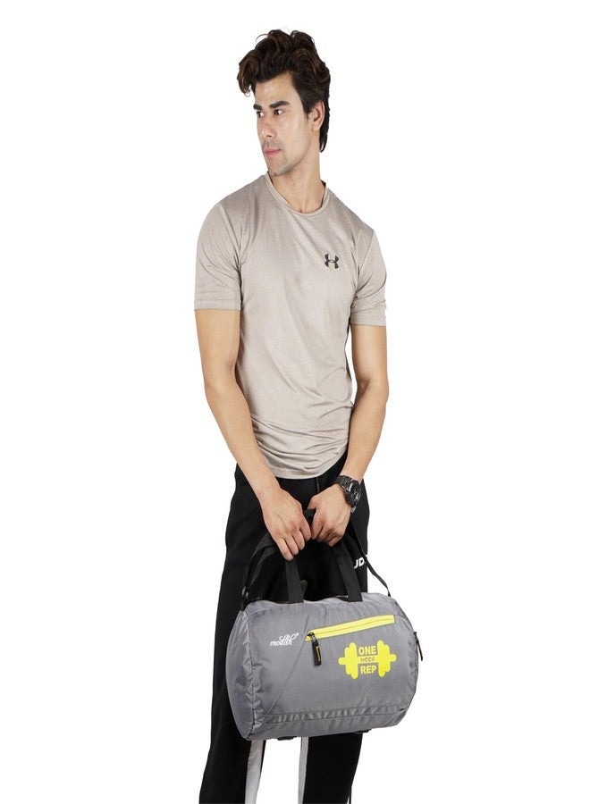 موديش حقيبة رياضية عصرية من البوليستر/حقائب رياضية للجنسين/حقيبة كتف للرجال والنساء/حمل ملحقات الصالة الرياضية/حقيبة لياقة بدنية/حقيبة رياضية وسفر/طقم رياضي (رمادي) - Image 3