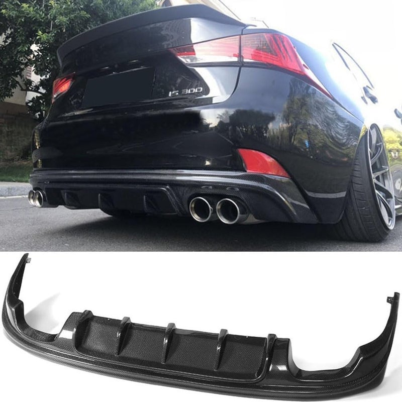 DEMULAX Carbon Fiber Rear Bumper Diffuser Lip Spoiler for Lexus IS Series - Image 4