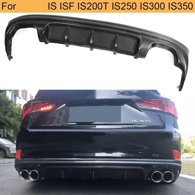 DEMULAX Carbon Fiber Rear Bumper Diffuser Lip Spoiler for Lexus IS Series - Image 3