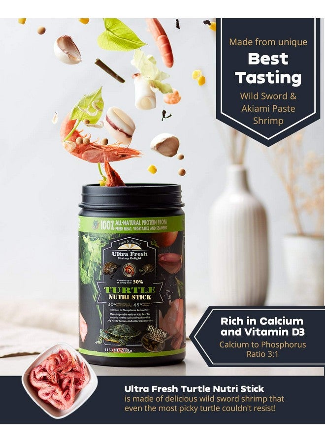 Ultra Fresh Ultra Fresh - Turtle Nutri Stick, Wild Sword Prawn, Calcium & Vitamin D Enriched Aquatic Turtle Food with Probiotics for Picky Turtles, Made from All Natural Ingredients 35.27oz  - Image 2
