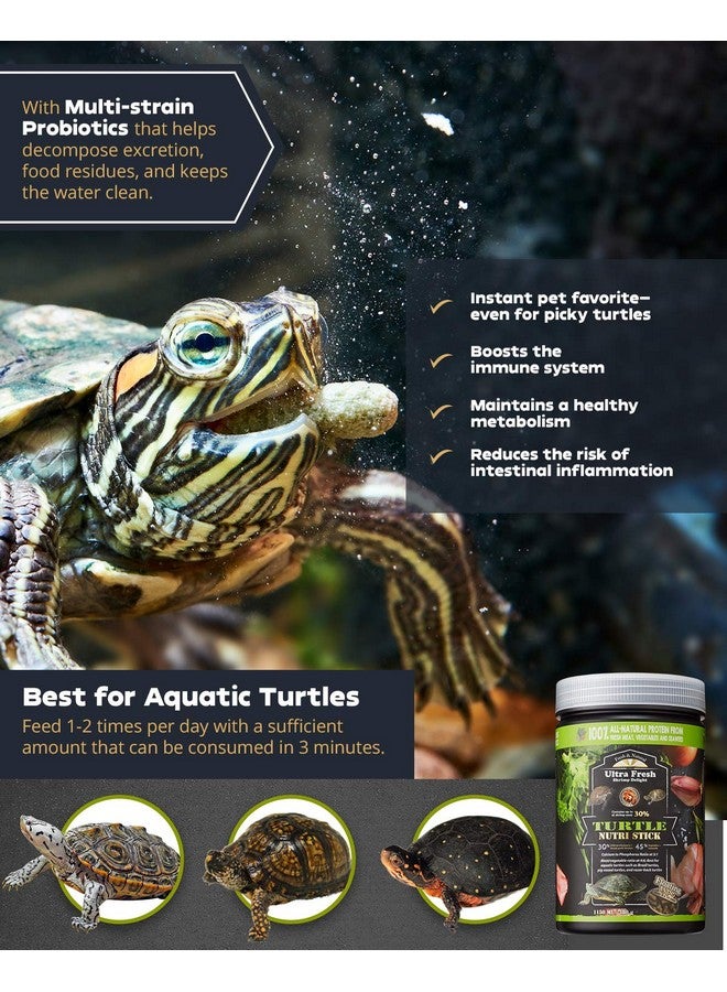 Ultra Fresh Ultra Fresh - Turtle Nutri Stick, Wild Sword Prawn, Calcium & Vitamin D Enriched Aquatic Turtle Food with Probiotics for Picky Turtles, Made from All Natural Ingredients 35.27oz  - Image 5