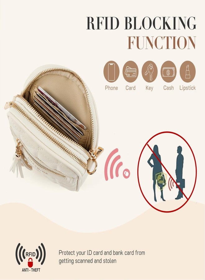 Missnine Small Crossbody Bags for Women RFID Cell Phone Purses Quilted Trendy Shoulder Purses with Wide Adjustable Strap - Image 3