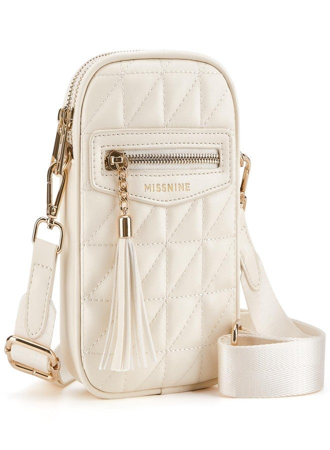 Missnine Small Crossbody Bags for Women RFID Cell Phone Purses Quilted Trendy Shoulder Purses with Wide Adjustable Strap - Image 1