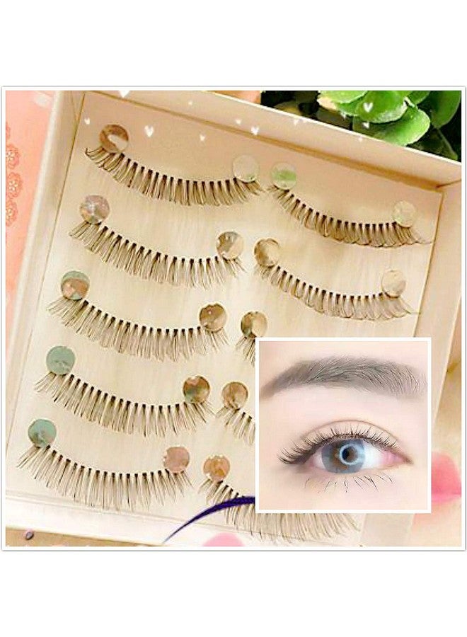 Dorisue False Eyelashes Super Natural Light Volume Short Length And Light Color Lashes Soft Like Real Lashes Black False Eyelashes Charming Eye Lash Makeup (5 Pairs Set) - Image 2