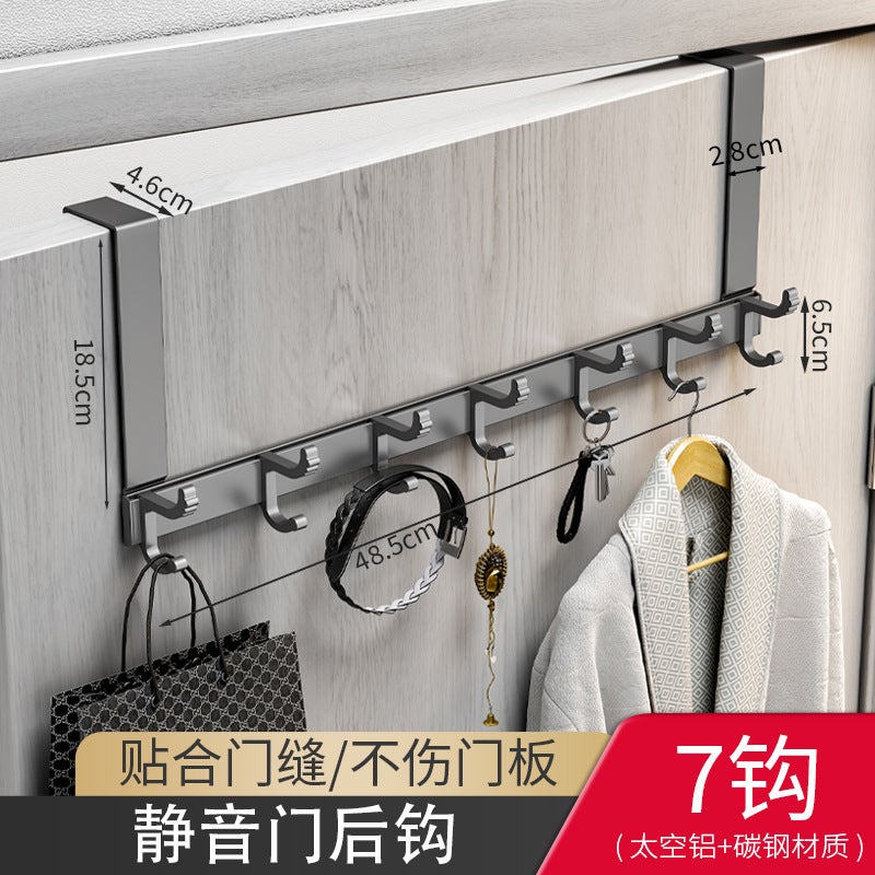 Rear Door Hook Hanger Seamless Door Back Storage Bedroom Door Punch-Free Storage Clothes Hanger Coat Hook - Image 1