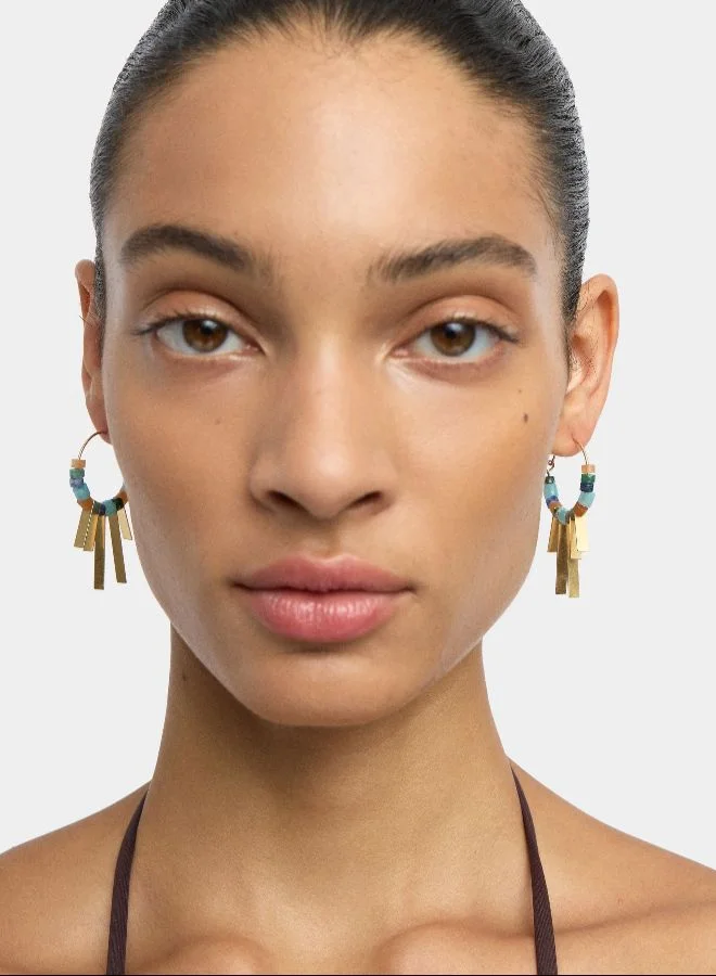 PARFOIS Hoop Earrings With Stones And Bars